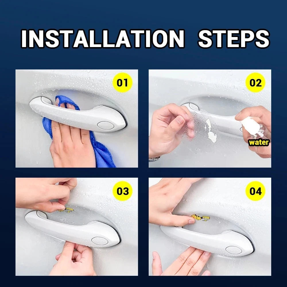 8PCS Clear Car Door Handle Scratch Protector Stickers for Mazda