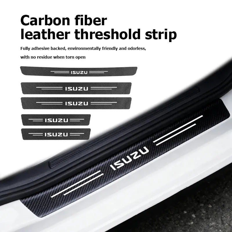 Carbon Fibre Door Sill Protector Stickers for Isuzu D-MAX 5PCS