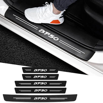 5PCS Carbon Fibre Door Sill Protector Stickers for Mazda BT-50