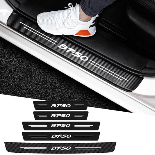 5PCS Carbon Fibre Door Sill Protector Stickers for Mazda BT-50