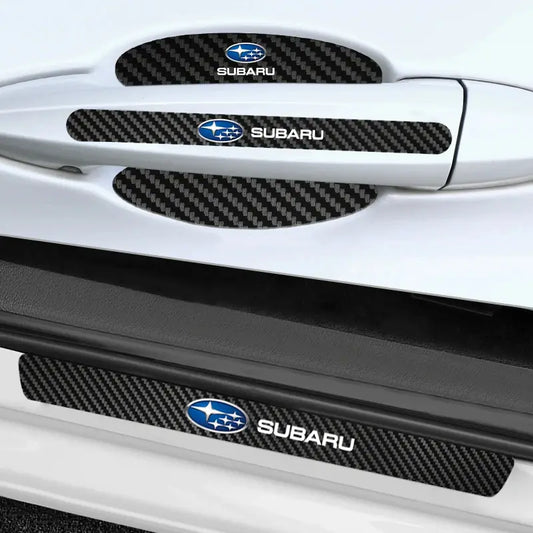 12PCS Carbon Fibre Door Sill & Handle Protector Kit for Subaru Models