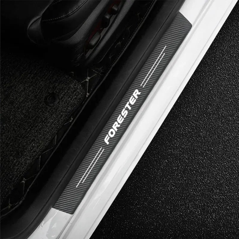 5PCS Carbon Fibre Door Sill Protector Stickers for Subaru Forester
