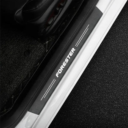 5PCS Carbon Fibre Door Sill Protector Stickers for Subaru Forester