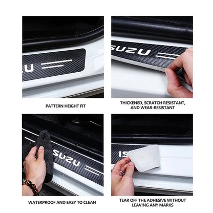 Carbon Fibre Door Sill Protector Stickers for Isuzu D-MAX 5PCS