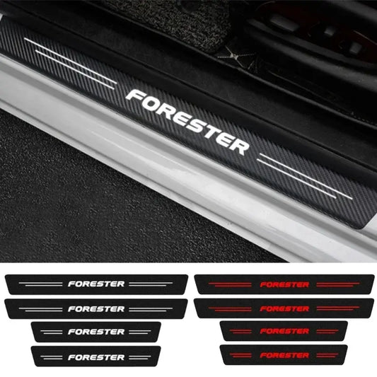 5PCS Carbon Fibre Door Sill Protector Stickers for Subaru Forester