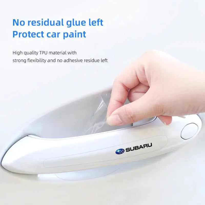 8PCS Transparent Door Handle Protector Stickers for Subaru Vehicles