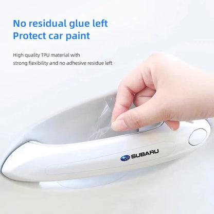 8PCS Transparent Door Handle Protector Stickers for Subaru Vehicles