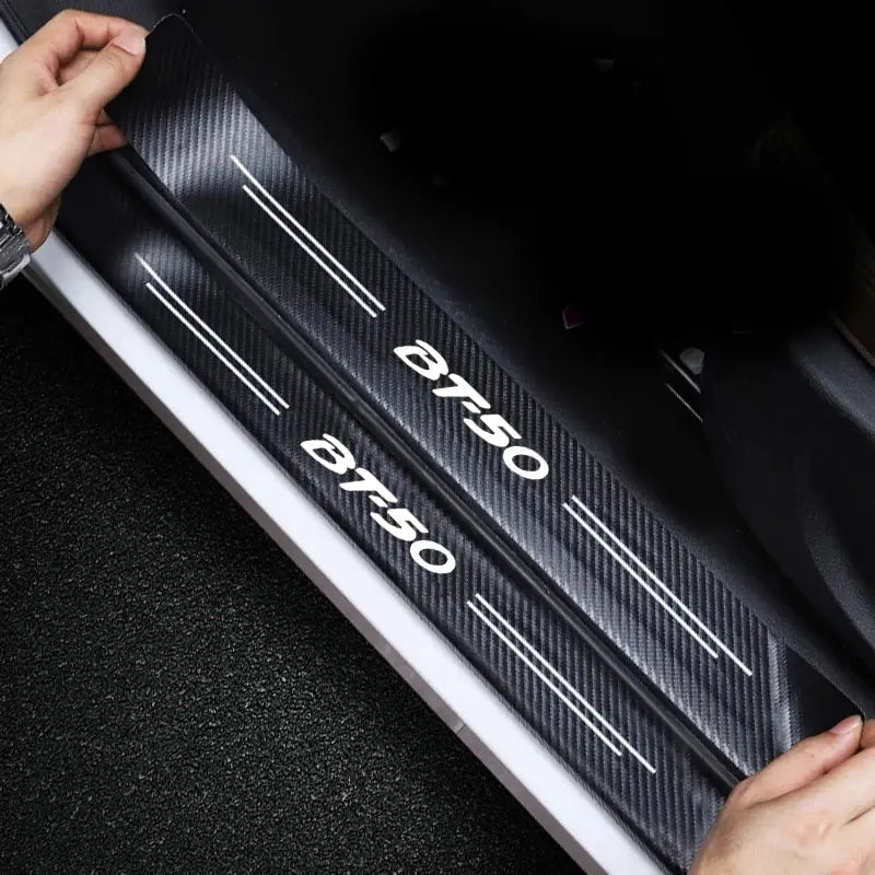 5PCS Carbon Fibre Door Sill Protector Stickers for Mazda BT-50