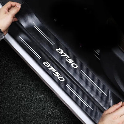 5PCS Carbon Fibre Door Sill Protector Stickers for Mazda BT-50