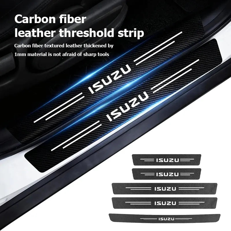 Carbon Fibre Door Sill Protector Stickers for Isuzu D-MAX 5PCS