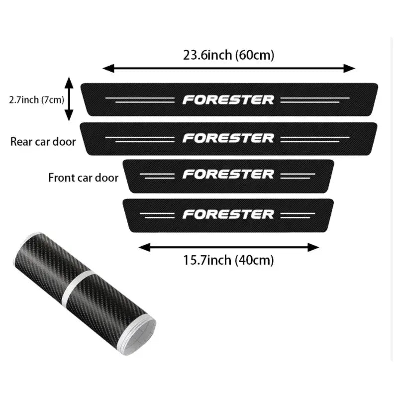 5PCS Carbon Fibre Door Sill Protector Stickers for Subaru Forester