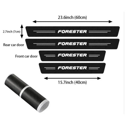 5PCS Carbon Fibre Door Sill Protector Stickers for Subaru Forester