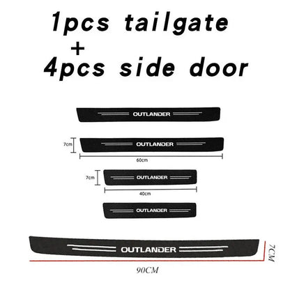 Carbon Fibre Rear Bumper Protector Sticker for Mitsubishi Outlander