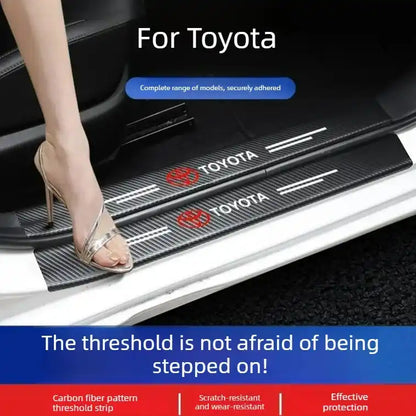 5Pcs Carbon Fibre Door Sills Protectors Toyota Anti-Scratch
