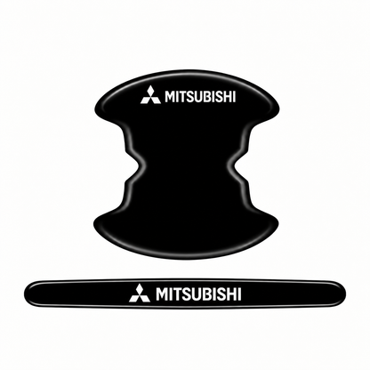 Mitsubishi protective stickers for car door and rearview mirror