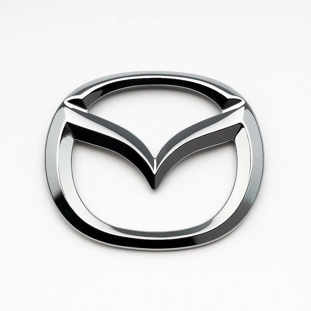 Chrome Mazda steering wheel emblem badge