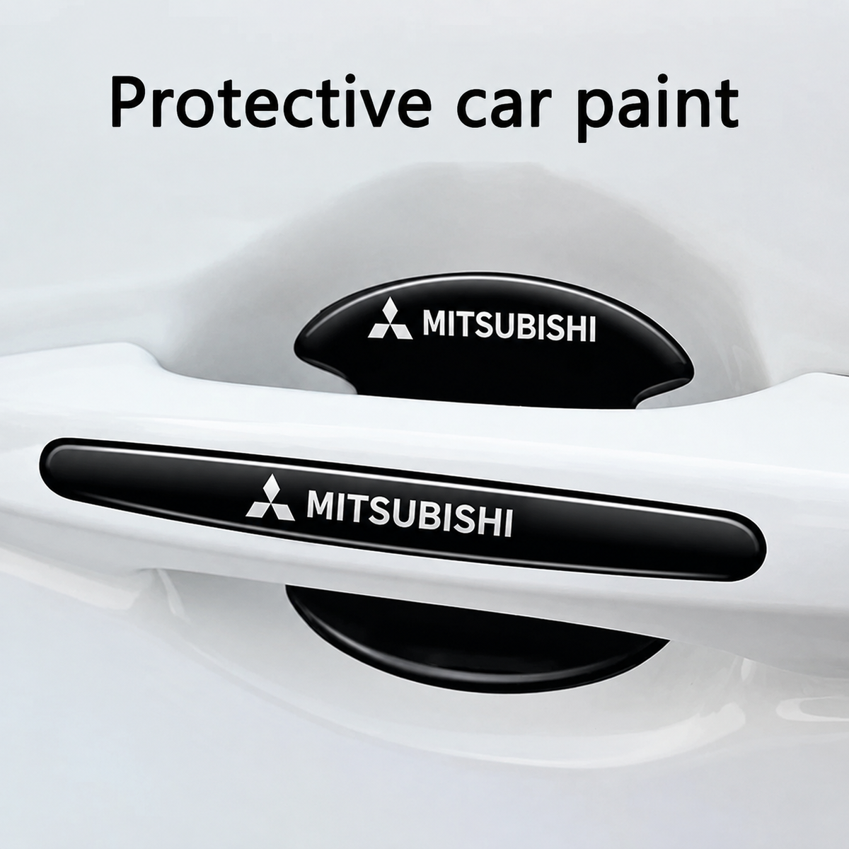 Mitsubishi black door handle and bumper protector sticker set