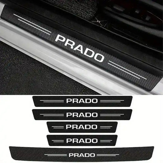 5Pcs Toyota Land Cruiser Prado Door Sill Protector – Anti-Scratch PVC Threshold Strips