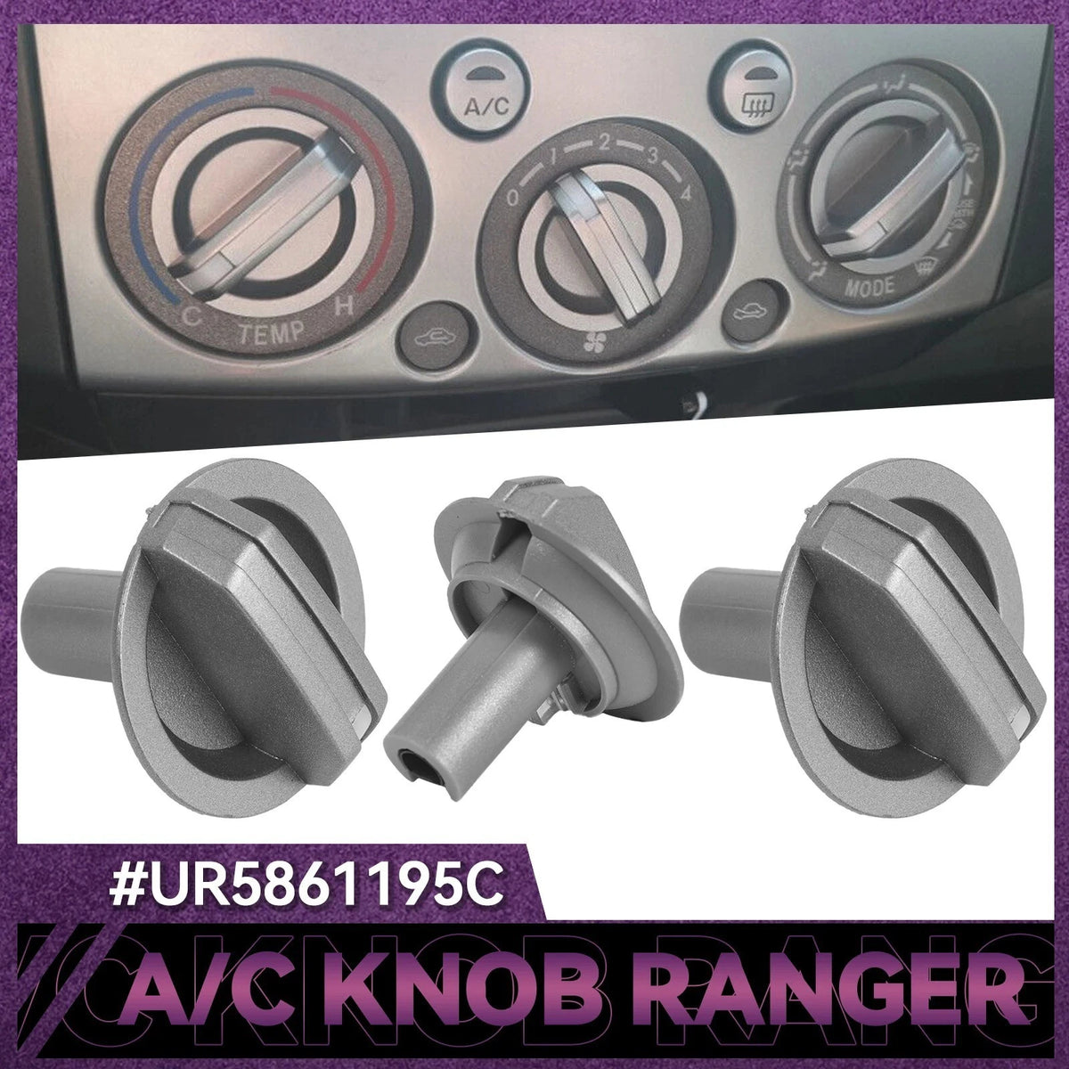 3PCS AC Heater Control Knobs for Ford Ranger PJ PK Mazda BT-50
