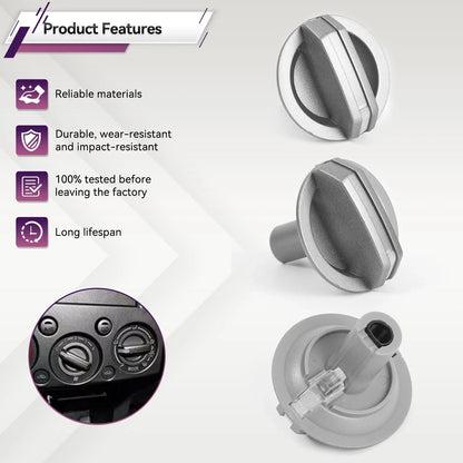 3PCS AC Heater Control Knobs for Ford Ranger PJ PK Mazda BT-50