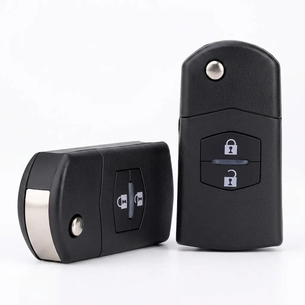 2 Button Mazda Flip Key Fob Shell Case Uncut Blade for 3 5 6 RX7 RX8 BT-50