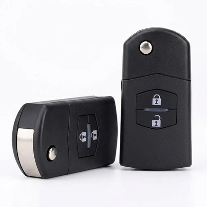 2 Button Mazda Flip Key Fob Shell Case Uncut Blade for 3 5 6 RX7 RX8 BT-50