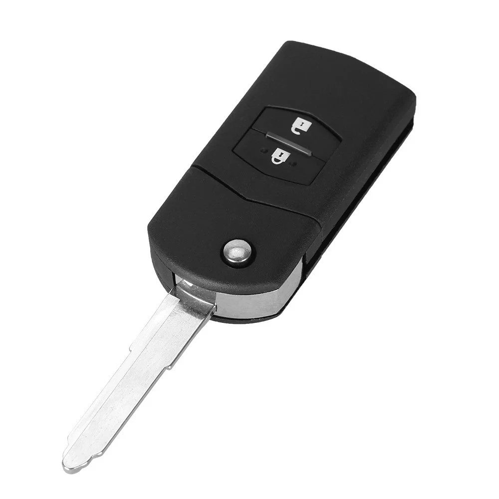 Mazda 2 Button Flip Key Fob Shell Case Uncut Blade for 3 5 6 RX7 RX8 BT-50