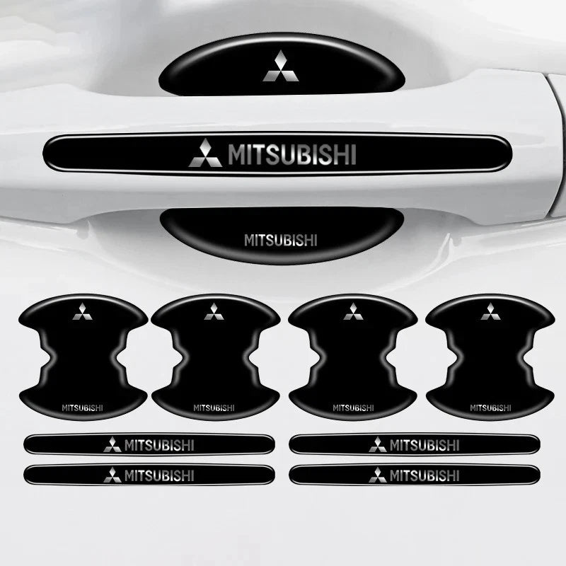8Pcs Carbon Fiber Door Handle Cup Protectors for Mitsubishi ASX Lancer