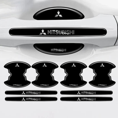 8Pcs Carbon Fiber Door Handle Cup Protectors for Mitsubishi ASX Lancer