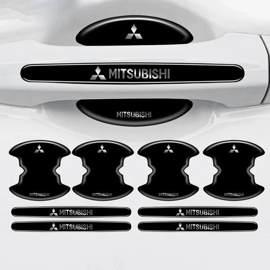 8Pcs Carbon Fiber Door Handle Cup Protectors for Mitsubishi ASX Lancer