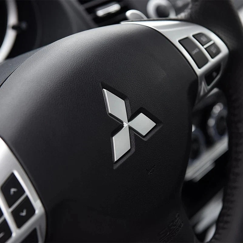 Steering Wheel Chrome Badge Sticker Mitsubishi Outlander ECLIPSE CROSS ASX