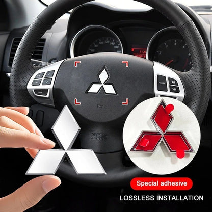 Steering Wheel Chrome Badge Sticker Mitsubishi Outlander ECLIPSE CROSS ASX