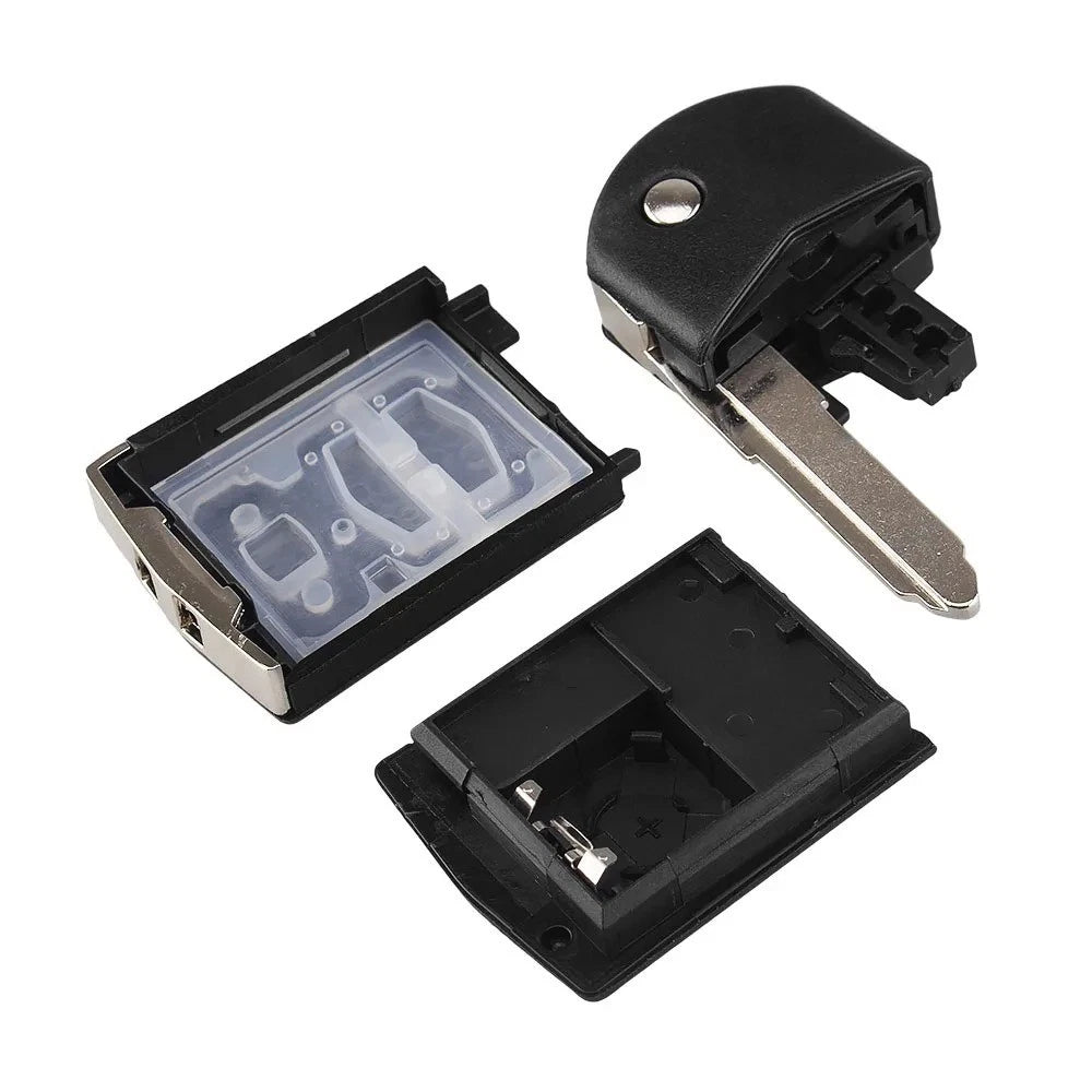 Mazda 2 Button Flip Key Fob Shell Case Uncut Blade for 3 5 6 RX7 RX8 BT-50